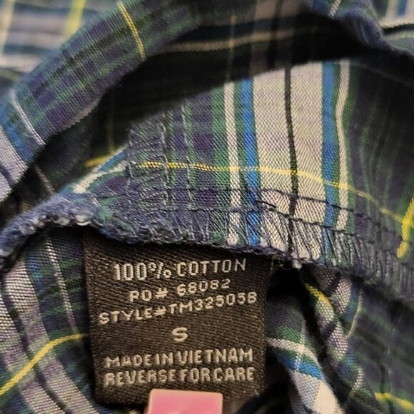 TIMING | Green & Blue 100% Cotton Flannel Crop Top - Picture 10 of 14